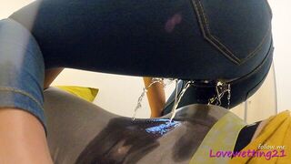 this slut pisses on his cock to be fucked - porn video